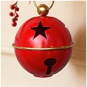 2pcs Large Christmas Bells for Decoration 8.3inch Rustic Vintage Christmas Decor Ball Christmas Tree Onaments Red Bells for Christmas Decorations Red