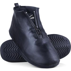 Waterproof Shoe Covers Slip-Resistant Overshoes Newly Upgraded and Latest Model for Men Women, Reusable Rain Boots for Outdoor, Cycling, Hiking, Work (Black, L (Women 8-10.5, Men 7-10))