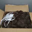 L'AGRATY Faux Rabbit Fur Blanket: 90" x 90" Queen Luxury Soft Fluffy Thick Fur Throw Blanket for Couch Bed Sofa - Cozy Plush Bubble Blankets for Winter: Flannel Fleece Decorative Blanket(Cocoa Brown)