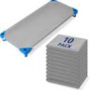 Comfyanno Cot Sheets for Daycare Standard Size - Fits 23" x 52" Cot, 10 Pack Bulk, Daycare Essentials, Soft & Comfortable Fitted Cot Cover, for Preschool Kids Nap Time, Brushed Microfiber - Grey