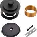 Black Bathtub Drain Conversion Kit Assembly with Single Hole Overflow Faceplate, Wellup All Metal Lift and Turn Tub Drain Twist Trim Kit with Universal Fine/Coarse Thread(Matte Black)