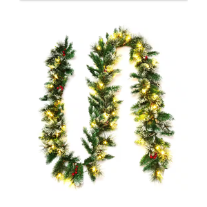 9 ft. Battery Operated Pre-Lit LED Artificial Fall Garland with 50 LED Lights