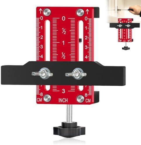 Cabinet Door Installation Positioner, Aluminum Alloy Cabinet Hardware Jig, Adjustable Length Cabinet Installation Tool, Precision Mounting Jig for Most Cabinet Doors, Effortless Alignment 2 Pack