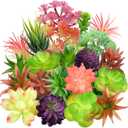 Colorful Succulents Plants Artificial, 22PCS Mini Artificial Succulents, Fake Succulents Plant for DIY Crafting Home Garden Office Party Decoration, Colorful