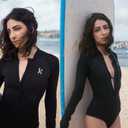 KMT Wetsuit for Women, Womens Long Sleeve Shorty Wet Suits 2mm Front Zipper Springsuit Surfing Surf-wear Diving Swimming Scuba One Piece, Size 
