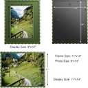 11x14 Wavy Picture Frame With Mat For 8x10, Wavy Edge Wooden Picture Frame with Real Glass - Wall Mount Display, Green, 2 Pack