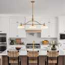 HDDFL Chandeliers Pendant Light Fixture Vintage Pendant Lighting Fixtures 3 Lights Chandelier Kitchen Glass Hanging Lamp for Island Dining Living Room Brass and White