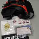 Service Dog Vest, ID Tag + 50 ADA Information Cards, Service Dog Harness in Sizes X Small to XX Large, Ruggedized Metal Tag, 2-Sided Service Animal Information Cards, ESA Accessory Set Large (Red)