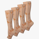 2 Pair Zipper Women Compression Stockings Burn Fat Socks Open Toe Girl Compression Slim Beauty Leg