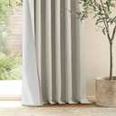 Light Beige Pinch Pleated 100% Blackout Linen Bedroom Curtains 96 Inch Length Double Layer Pleat Curtains Ring Hooks Back Tab Black Out Room Darkening Drapes 96 Inches Long Living Room Oatmeal