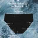 saalt Reusable Period Underwear - Comfortable, Thin, and Keeps You Dry from All Leaks (Cotton, Brief) (Medium, Volcanic Black)
