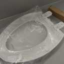 Toilet Seat Elongated, Slow Close Hinges, Four Non-Slip Bumpers, Easy to Install and Clean, Durable Plastic, White Two Sets of Mounting Parts Included
