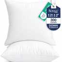 ROYALE LINENS 17 x 17 Pillow Insert - Down Alternative Throw Pillows Insert - Square Pillow Pack of 2 White - Bed & Couch Pillows - Inner Cushion for Bed, Cushion for Living Room - Shams Stuffer