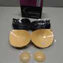 MINIYA 2026 Push Up Sticky Bra, 2 Pack Reusable Ultra Adhesive Invisible Backless Strapless Bra with Nipple Covers, E Cup