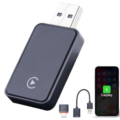 Aieloar Wireless CarPlay Adapter UK for iPhone, Wireless Carplay Dongle Adaptor with Fast Connection-Aluminum Alloy
