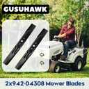 GUSUHAWK 2 Pcs 942-04308 Blades with Nut for Cub Cadet 42 inch Mower Blades