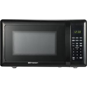Emerson MW7302B Compact Countertop Microwave Oven with Touch Control, LED Display, 700W, 10 Power Levels, 6 Auto Menus, Glass Turntable and Child Safe Lock, 0.7 Cu., Ft. Black