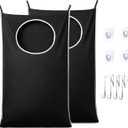 ANSTROUT 2 Pack XL Hanging Laundry Hamper, Extra Large Tear-Resistant Door Organizer with 2 Hook Types, Space-Saving Laundry Bag (36.5" x 22", Black)