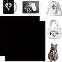 WOWOCUT Transfer Ink Sheets,Black Solid Color Heat Transfer Paper 2 Packs Bundle,12"X12" Sublimation Sheet for DIY T-Shirt,Mugs,Tumblers,Canvas Tote