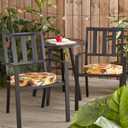 Outdoor 18-inch Round Reversible Seat Cushion, Sunflower, 2-Pack