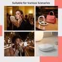 Compact LED Travel Magnifying Makeup Mirror - 1X/10X Rechargeable 4-inch Magnifying Mirror with Light, 3-Level Dimmable, Compact Portable Mirror for Purses & Travel, White