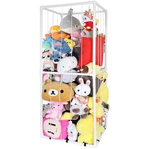 TNAMASUN Stuffed Animal Storage for Children-PVC Plush Storage Organizer Shelf with Elastic Cord for Birthday Gift for Toddler Baby Kid, Play Room Decor Corner