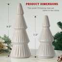 Christmas Decorations, Ceramic Christmas Tree, Small Farmhouse Christmas Decor Trees for Table Top, Mantle, Set of 2 (9.5" H & 7.5" H)