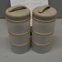 Termichy Stackable Formula Dispenser Portable Milk Powder Container, 2 Pack, Warm Grey