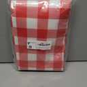 Smiry Rectangle Picnic Table Cloth, Elastic Waterproof Fitted Vinyl Tablecloths, Flannel Backed Buffalo Plaid Table Covers for Dining, Camping, Outdoor (White and Red, 36" x 72")