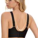 Bras for Women No Underwire, Wireless Bras with Support, Breathable Padded Bra Seamless Bras, Black XX-Large