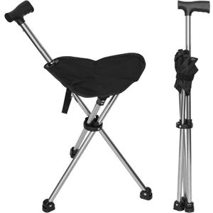Cane with Seat Foldable Lightweight, Walking Cane with seat, Adjustable Walking Stick for Seniors & Elderly, with Padded Seat and Non-Slip Base for Outdoor Walking, Hiking, and Travel Assistance