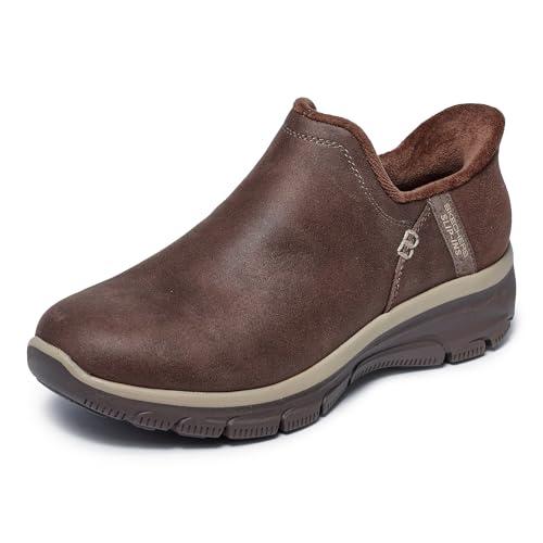 Skechers Women's Easy Going-Modern Hour-Hands Free Slip-Ins Ankle Boot, Chocolate, 7.5 Wide