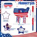 USA Map Piñata Set Red White Blue Birthday Party Supplies 22in Patriotic Shaped Piñata with Stick Blindfold Confetti for Summer Pool Backyard BBQ American Theme Outdoor Party Supplies