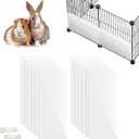 Oncpcare 12 Pack Pet Plastic Cage Liner Protection 14'' x 6'' Rabbit Cage Urine Guard Clear Cage Edge Liner Guinea Pig Side Lining Small Animal Cage Accessories - Keep Litter in The Cage