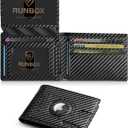 RUNBOX Wallet for Men Slim Rfid Leather 2 ID Window With Gift Box | Slim, Rfid, 2 ID Window, With Gift Box, Slim, Rfid (CF BLACK ATH)