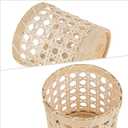 Rattan Pencil Holder, Handwoven Openwork Pen Cup for Desk, White Cane Woven Pencil Cup Organizer, Boho Rustic Office Decor, 1-Pack