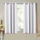 Turquoize White Curtains Room Darkening Curtains 63 Inches Long 50% Blackout Curtains for Bedroom Easy Care Solid Thermal Insulated Curtains with Grommet Window Drapes, 52" W x 63" L, 2 Panel, White