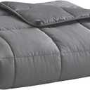 L'AGRATY Weighted Blanket for Adults- Dark Grey, 48"x72", 15lbs, Twin Full Size Heavy Throw Blanket, Cooling, Breathable, Microfiber with Glass Beads, Big, Washable, All-Season