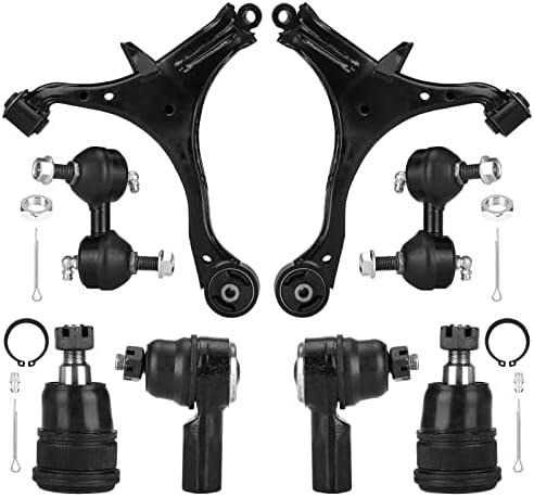 Front Lower Control Arm Suspension Kit Fit for Honda Civic 2001 2002 2003 2004 2005 (Not for SI Models), with Ball Joints Sway Bars Outer Tie Rods - 8pcs