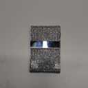 Bling Business Card Holder, PU Leather Case with Crystal Diamonds Rhinestones, Metal Pocket with Magnetic Closure