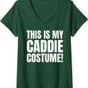 Womens This is My Caddie Costume! Funny Golfing Caddy Outfit V-Neck T-Shirt, S
