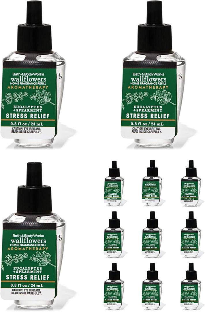 Bath & Body Works Eucalyptus Spearmint Wallflowers Aromatherapy Refills (12-Bulbs)