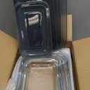 KOMUEE 8 Pieces Glass Baking Dish with Lids Rectangular Glass Baking Pan Bakeware Set with Lids, Baking Pans for Lasagna, Leftovers, Cooking, Kitchen, FridgetoOven, Gray