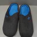 VeraCosy Men's Two-Tone Cozy House Slippers Dark Gray/Blue, 13-14 US