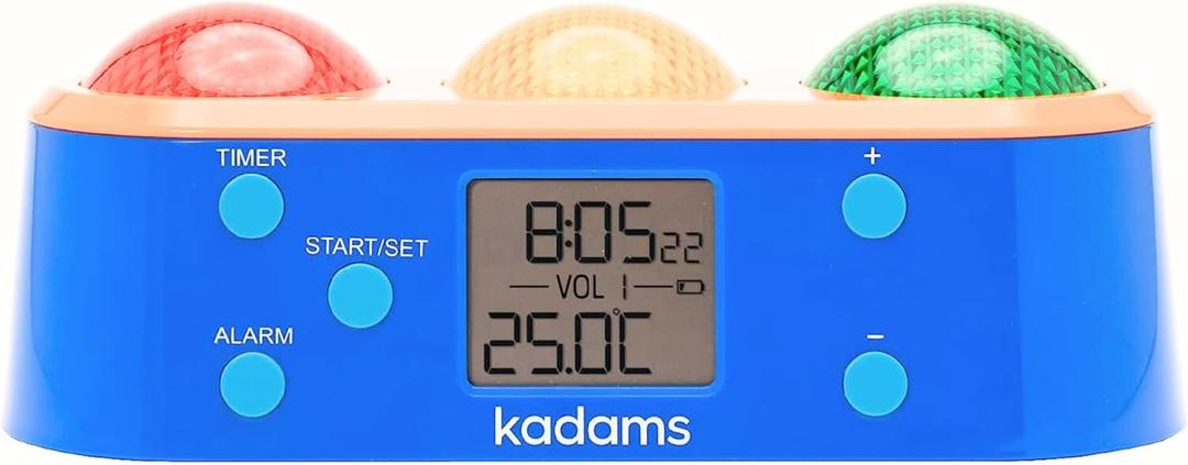 KADAMS Visual Timer Clock for Kids with Pre-Alarm Stop Light Concept, Time Management for Toddlers, Clock with Indoor Temperature, Kindergarten Classroom Teacher Must Have
