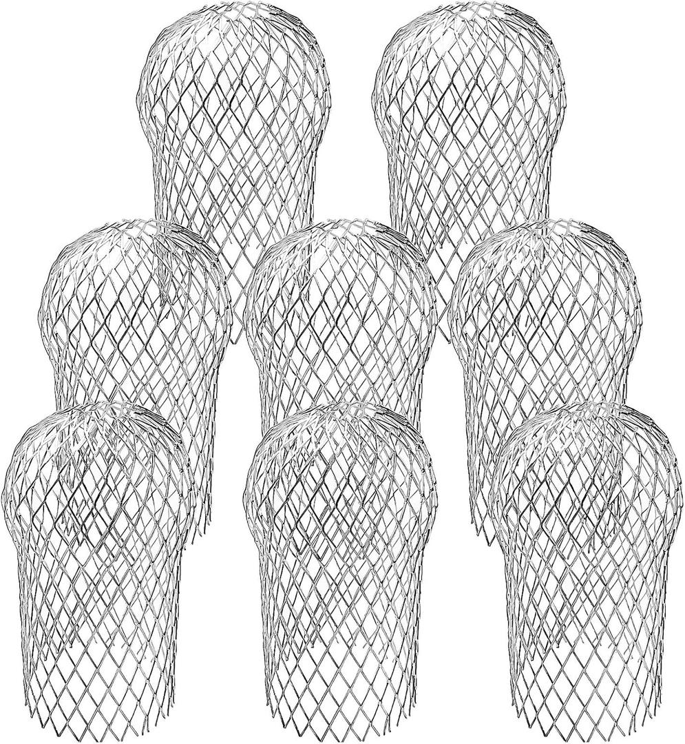 EBaokuup 8 Pack Gutter Downsport Guards - 3.5 Inch Expandable Aluminium Filter Strainer, Gutter Downspout Protectors for Preventing Blockage Leaves Debri