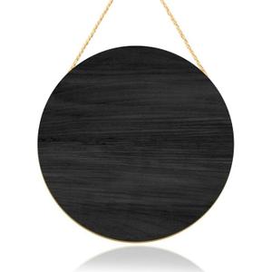12 Inch Black Blank Unfinished Wooden Circle Sign Round Hanging Decorative Wood Plaque Wooden Sign with Ropes for DIY Crafts, Door Hanger, Sign, Wood Buring, Painting, Christmas Decor