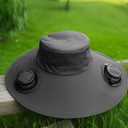 Solar Fan Hat for Men, Wide Brim Solar Fan hat,hat with Solar Fans Built in, Outdoor hat with Fans (XX-Large, Darkgrey)