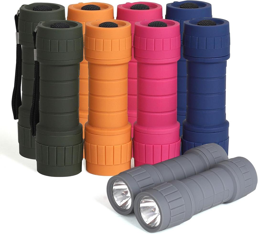 10-Pack Professional Outdoor Mini Flashlights Set, Super Bright 100 Lumen LED Flashlights, Small Flashlights Pack with 30-Piece AAA Dry Batteries Included