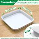 Forestchill Drip Tray for Dehumidifier, 9.5" x 9.5" x 2" Hard Plastic Drip Pan with Raised Edge, Leak-Proof Floor Protection for Semiconductor Dehumidifiers, White